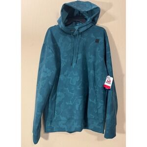 Reebok Hoodie Men XL Logo Camo‎ Performance Pullover Sweatshirt Balsam Green NEW